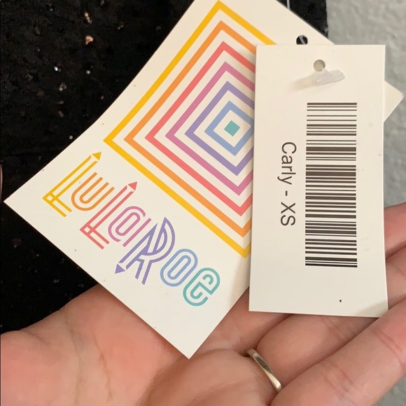 LuLaRoe Black Sequined Carly Dress XS - NWT - Picture 5 of 5